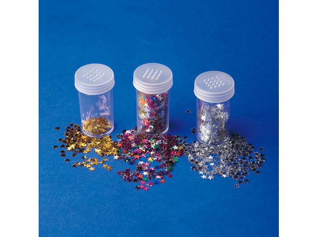 PLAYBOX Paljetter stjärnor 3/fp | Skola och förskola - Hobbymaterial - Paljetter, strössel och glitterlim | Kontorsexperten