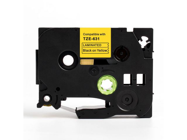 Tape 12mm TZe-631 Svart på Gul | Kontorsmaskiner - Märkmaskiner och tape - Tape - Brother TZ | Kontorsexperten