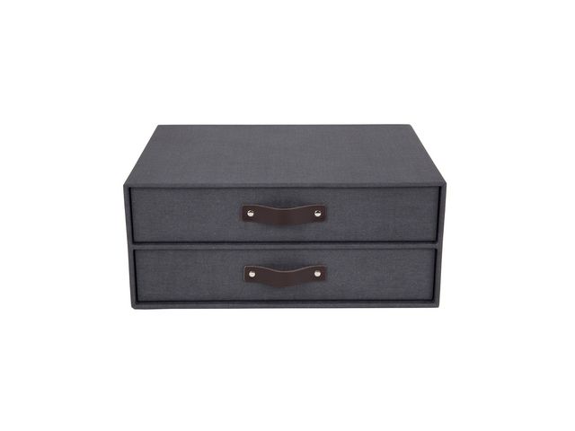 Bigso Box Skrivbordsbyrå kartong 2-lådor svart | Kontorsmaterial - Till skrivbordet - Blankettfack och Boxar | Kontorsexperten