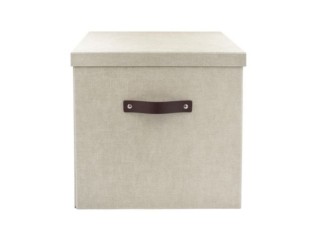 Bigso Box Förvaringsbox med lock kartong stor linne | Kontorsmaterial - Arkivering och kontorsförvaring - Förvaringslådor | Kontorsexperten