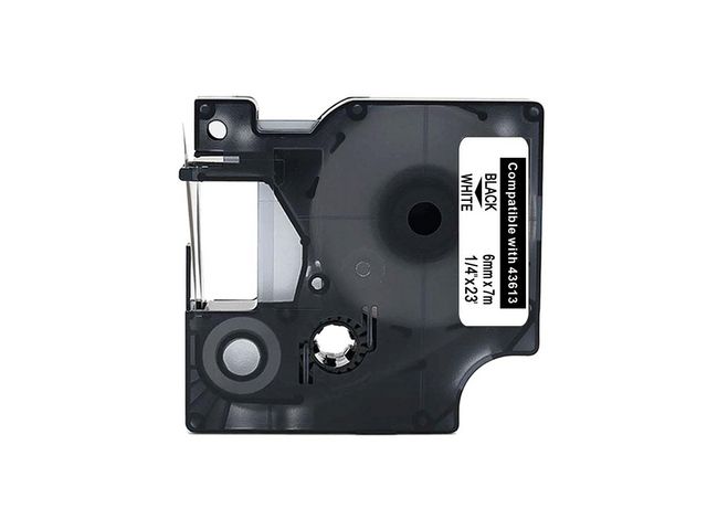 Tape 6mm Svart på Vit | Kontorsmaskiner - Märkmaskiner och tape - Tape - Dymo D1 | Kontorsexperten