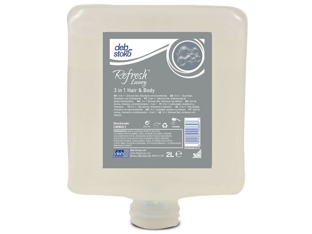 Deb Duschtvål Refresh Lux 3in1 HairoBody 2L | Städ och hygien - Tvål och hygien - Duschtvål och Shampoo | Kontorsexperten