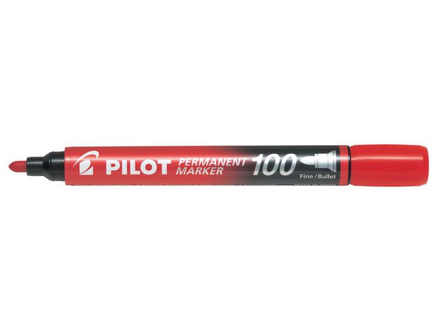 Pilot Märkpenna rund SCA 100 1mm röd | Kontorsmaterial - Pennor - Märkpennor - Skuren spets | Kontorsexperten
