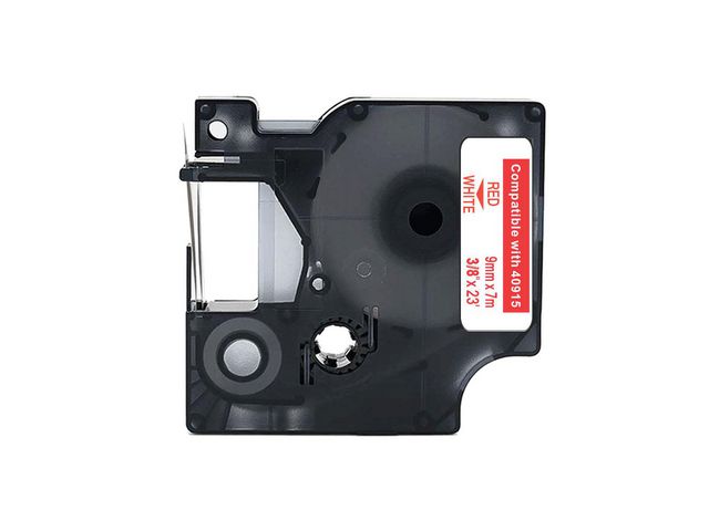 Tape 9mm Röd på Vit | Kontorsmaskiner - Märkmaskiner och tape - Tape - Dymo D1 | Kontorsexperten