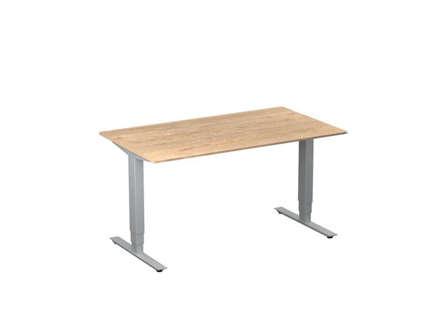 deNord Design Bord höj/sänk Pro 1400x800 ek/silver | Kontorsmöbler och inredning - Bord och hurtsar - Skrivbord - Höj/sänkbar | Kontorsexperten