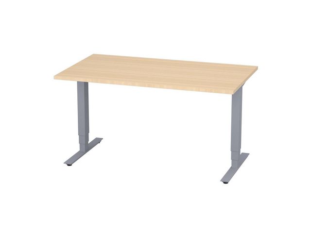 deNord Design Bord höj/sänk Pro 1400x800 björk/silver | Kontorsmöbler och inredning - Bord och hurtsar - Skrivbord - Höj/sänkbar | Kontorsexperten