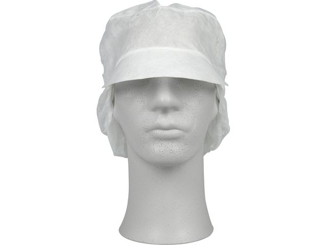 ABENA Hårskydd med skärm vit L 100/fp | Skyddsutrustning - Engångskläder - Hår- och skäggnät | Kontorsexperten