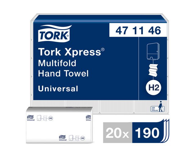 TORK Pappershandduk Advanced Xpress Universal H2 3800/fp | Städ och hygien - Toalettpapper och torkpapper - Pappershanddukar | Kontorsexperten