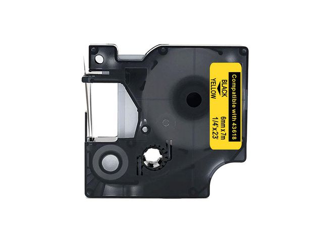 Tape 6mm Svart på Gul | Kontorsmaskiner - Märkmaskiner och tape - Tape - Dymo D1 | Kontorsexperten