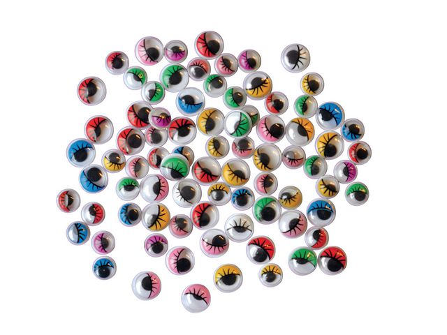 PLAYBOX Plastögon PET färgade med frans 140/fp | Skola och förskola - Hobbymaterial - Pyssel - Ögon | Kontorsexperten