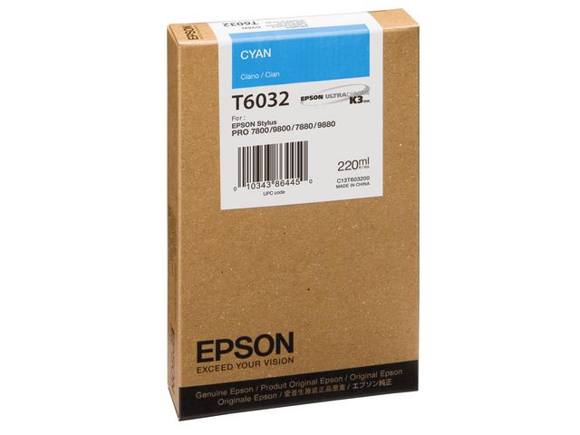 Epson Bläckpatron, T6032, cyan, singelförpackning, C13T603200 | Toner och bläck - Bläckpatroner - Bläckpatroner Epson | Kontorsexperten