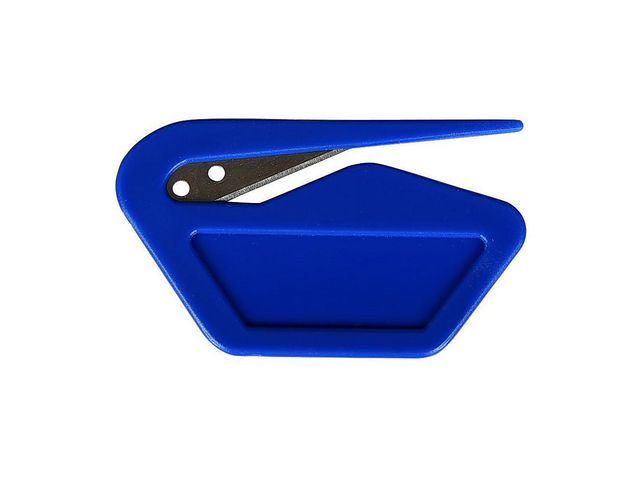 Kuvertöppnare, plast, 80 x 45 mm, blå | Emballage och lagerutrustning - Knivar och saxar - Brevöppnare | Kontorsexperten