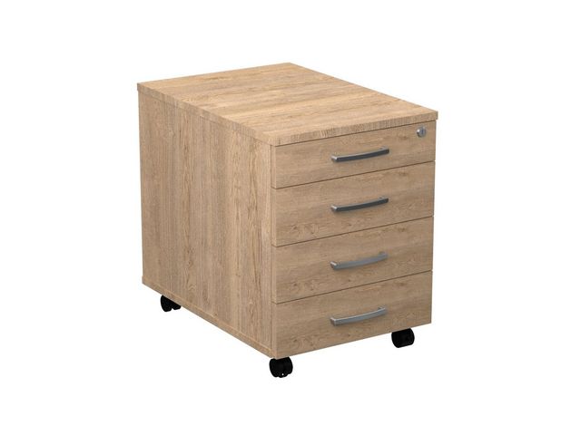 DENORD DESIGN Hurts mobil 4 lådig, djup 600mm ek | Kontorsmöbler och inredning - Bord och hurtsar - Hurtsar | Kontorsexperten