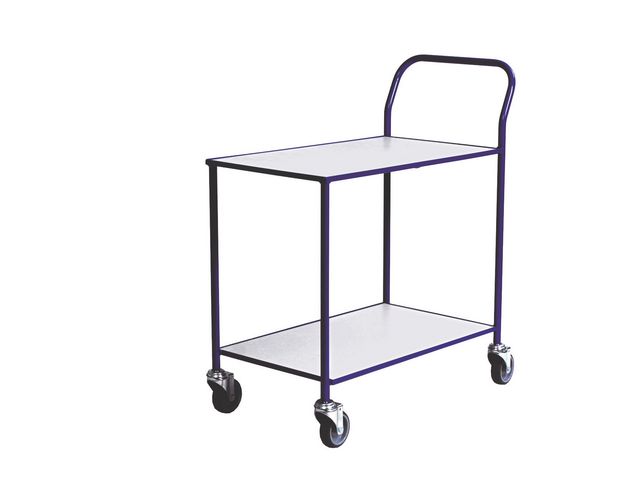 Bordsvagn 2 hyllplan Blå/vit | Emballage och lagerutrustning - Lagerutrustning - Vagnar | Kontorsexperten