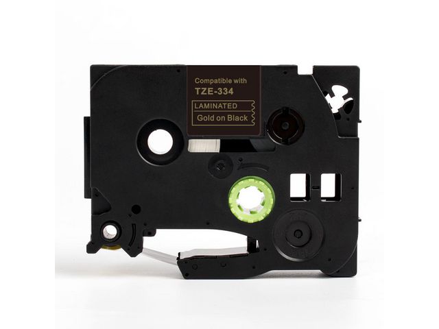 Tape 12mm TZe-334 Guld på Svart
