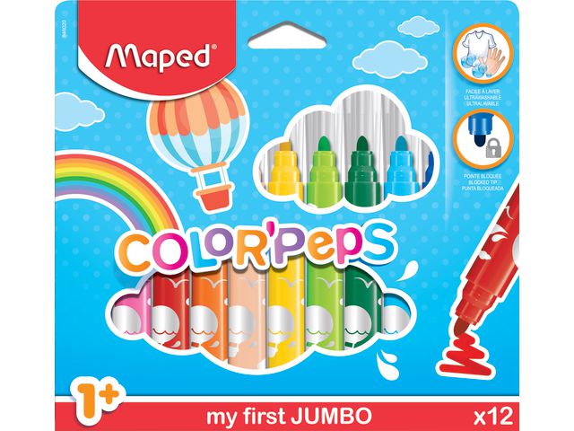 Maped Fiberpenna MAPED My first Jumbo 12/fp | Skola och förskola - Pennor och tillbehör - Fiberpennor - Jumbo | Kontorsexperten