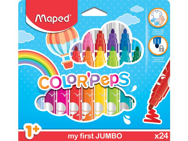 Maped Fiberpenna MAPED My first Jumbo 24/fp | Skola och förskola - Pennor och tillbehör - Fiberpennor - Jumbo | Kontorsexperten