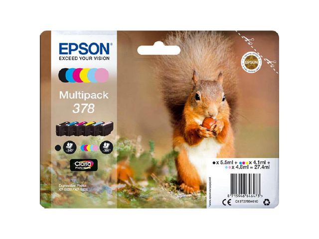 Epson Bläckpatron T3788 6-färger 6/fp | Toner och bläck - Bläckpatroner - Bläckpatroner Epson | Kontorsexperten
