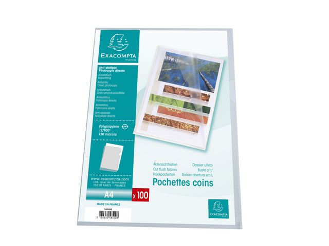 Exacompta Aktmapp A4 0,11mm klar 100/fp | Kontorsmaterial - Mappar och plastfickor - Plastfickor - Öppen överkant | Kontorsexperten