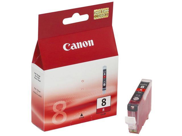 Canon Bläckpatron, PIXMA CLI-8 R, 0626B001, ChromaLife100, röd, singelförpackning | Toner och bläck - Bläckpatroner - Bläckpatroner Canon | Kontorsexperten