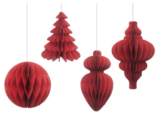 Dekoration Julkulor 15cm röd 4/fp | Kontorsmöbler och inredning - Lampor och belysning - Dekorationsbelysning | Kontorsexperten