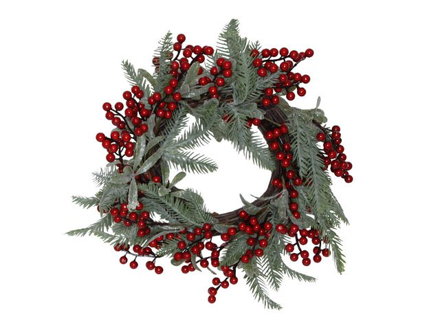 Krans grankvistar med bär 40cm | Kontorsmöbler och inredning - Lampor och belysning - Dekorationsbelysning | Kontorsexperten