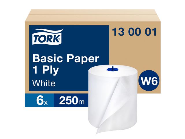 TORK Torkrulle TORK Basic W6 1-lag 250m vit | Städ och hygien - Toalettpapper och torkpapper - Torkrullar | Kontorsexperten