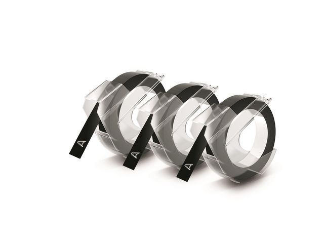 DYMO Präglingsband 9mmx3m svart 3/fp | Kontorsmaskiner - Märkmaskiner och tape - Tape - Dymo Omega | Kontorsexperten