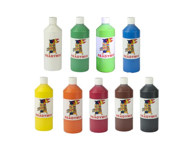 Readymix 0,5L x 9 färger | Skola och förskola - Målarfärg och tillbehör - Readymix | Kontorsexperten