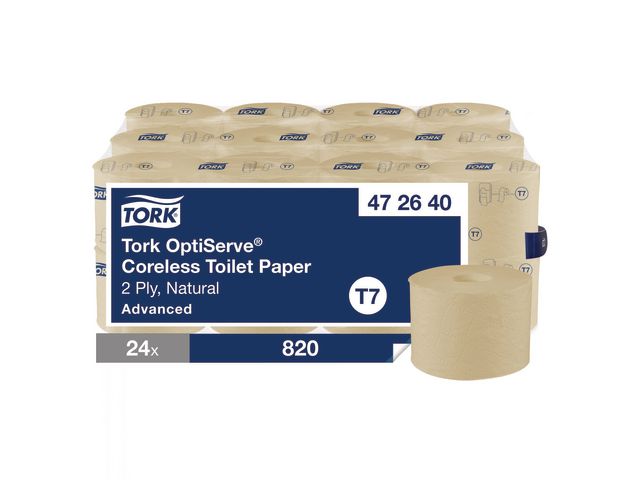 TORK Toalettpapper T7 Advanced OptiServe Coreless 2-lag natur 24/fp | Städ och hygien - Toalettpapper och torkpapper - Toalettpapper - rulle | Kontorsexperten
