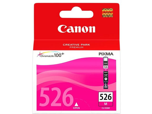 Canon Bläckpatron, PIXMA CLI-526 M, 4542B001, ChromaLife100+, magenta, singelförpackning | Toner och bläck - Bläckpatroner - Bläckpatroner Canon | Kontorsexperten