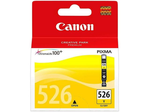 Canon Bläckpatron, PIXMA CLI-526, 4540B001, ChromaLife100+, gul, singelförpackning | Toner och bläck - Bläckpatroner - Bläckpatroner Canon | Kontorsexperten