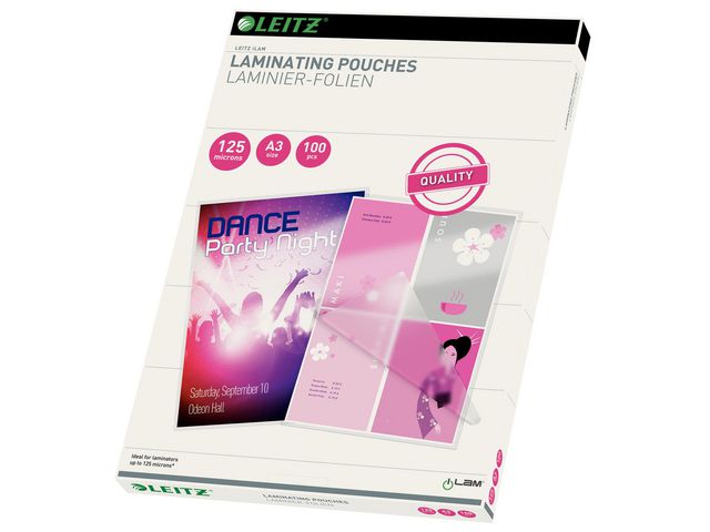 LEITZ Laminat A3 125mic klar 100/fp | Kontorsmaskiner - Laminering - Laminat - A3 | Kontorsexperten