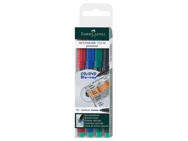 Faber-Castell Märkpenna VF Multimark Perm. M sorterade färger 4/fp | Kontorsmaterial - Pennor - Märkpennor - Rund spets | Kontorsexperten