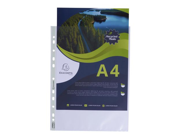 Exacompta Plastficka A4 0,06mm präglad 100/fp | Kontorsmaterial - Mappar och plastfickor - Plastfickor - Signal | Kontorsexperten