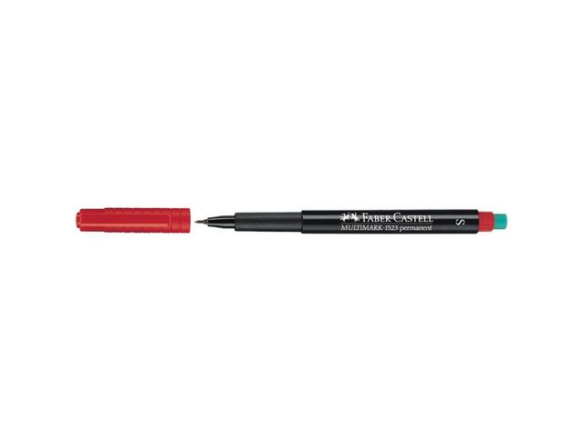 Faber-Castell Märkpenna VF Mulitmark Permanent S röd | Kontorsmaterial - Pennor - Märkpennor - Rund spets | Kontorsexperten