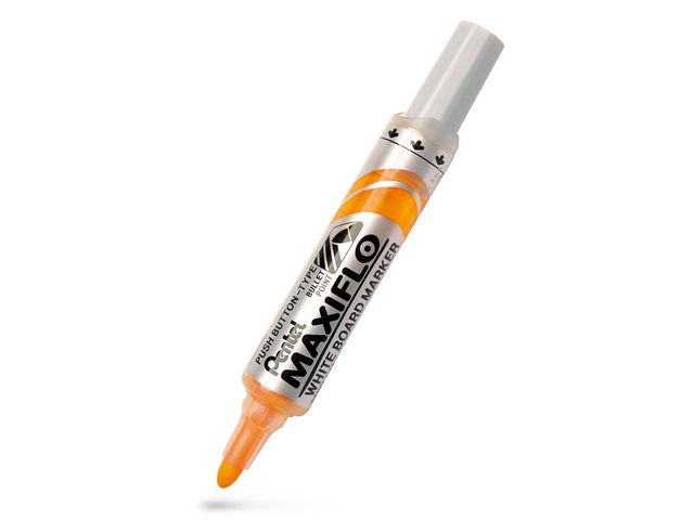 Pentel Whiteboardpenna Maxiflo rund gul | Kontorsmaterial - Pennor - Whiteboardpennor - Rund spets | Kontorsexperten