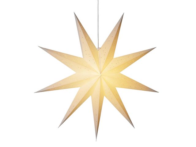 KONSTSMIDE Pappersstjärna broderad 115cm vit | Kontorsmöbler och inredning - Lampor och belysning - Dekorationsbelysning | Kontorsexperten