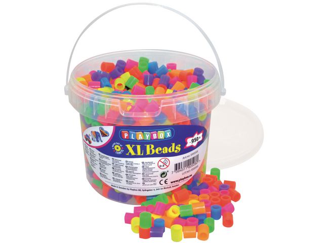 PLAYBOX Maxipärlor neon 950/fp | Skola och förskola - Hobbymaterial - Nabbipärlor - Rörpärlor | Kontorsexperten