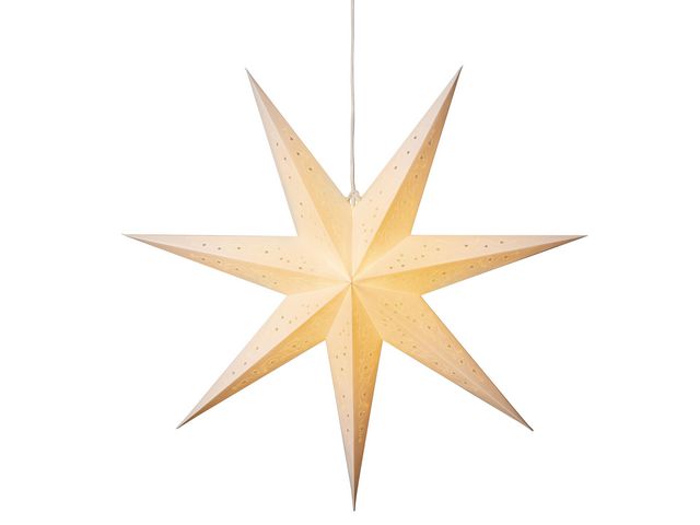 KONSTSMIDE Pappersstjärna 78cm vit broderat mönster | Kontorsmöbler och inredning - Lampor och belysning - Dekorationsbelysning | Kontorsexperten