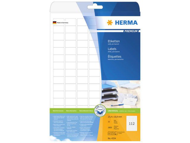 Produktfoto för Herma Etikett Premium 25,4x16,9mm