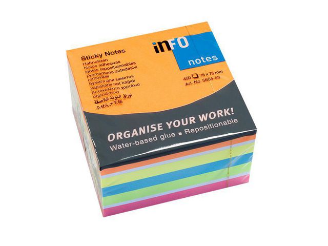 info Notes kub 75x75mm Brilliant | Kontorsmaterial - Notes och Post-It - Notes - Kuber | Kontorsexperten