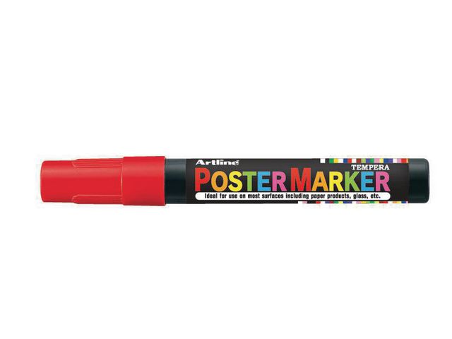 Artline Poster Marker Rund 2,0 mm röd | Kontorsmaterial - Pennor - Märkpennor - Rund spets | Kontorsexperten