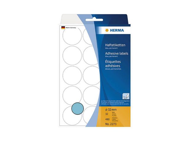 Produktfoto för Herma Etikett Allround 32mm blå