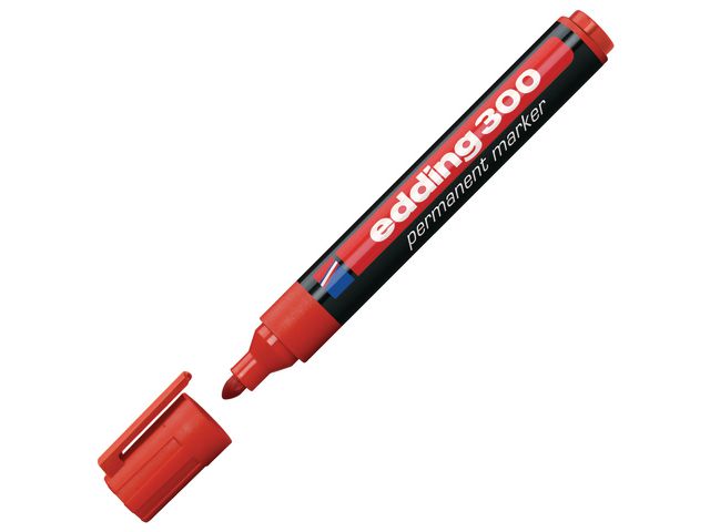 edding Märkpenna Permanent 300 med 1,5 - 3 mm, röd | Kontorsmaterial - Pennor - Märkpennor - Rund spets | Kontorsexperten