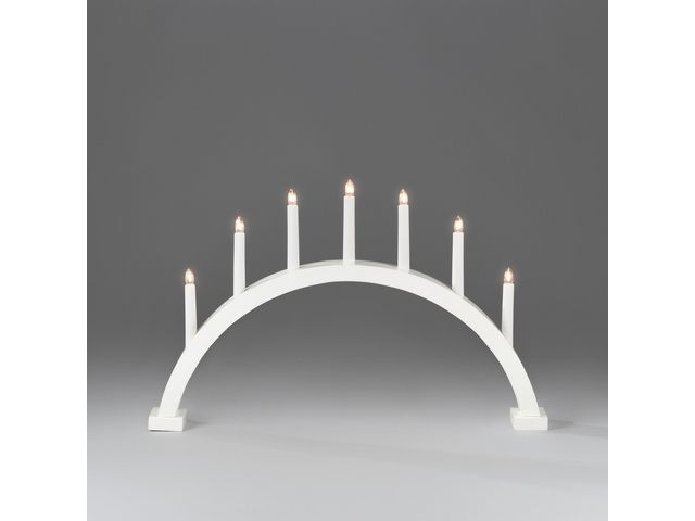 KONSTSMIDE Elljusstake 7 ljus 38,5x59cm trä vit | Kontorsmöbler och inredning - Lampor och belysning - Ljusstakar | Kontorsexperten