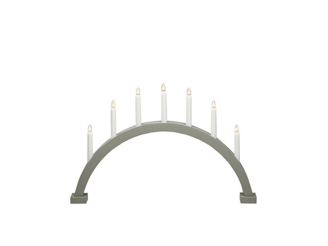 KONSTSMIDE Elljusstake 7 ljus 38,5x59 trä grå/grön | Kontorsmöbler och inredning - Lampor och belysning - Ljusstakar | Kontorsexperten