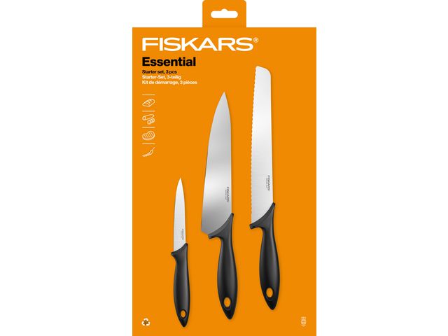 Fiskars Essential Knivset 3 delar | Kök och servering - Köksutrustning - Köksartiklar | Kontorsexperten