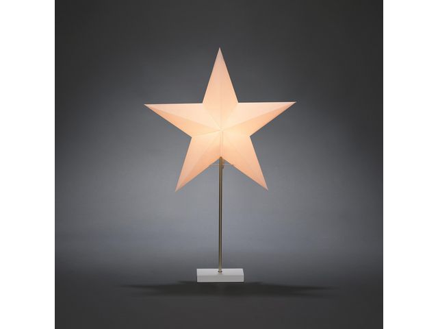 KONSTSMIDE Papperstjärna med träfot 71,5cm vit | Kontorsmöbler och inredning - Lampor och belysning - Dekorationsbelysning | Kontorsexperten
