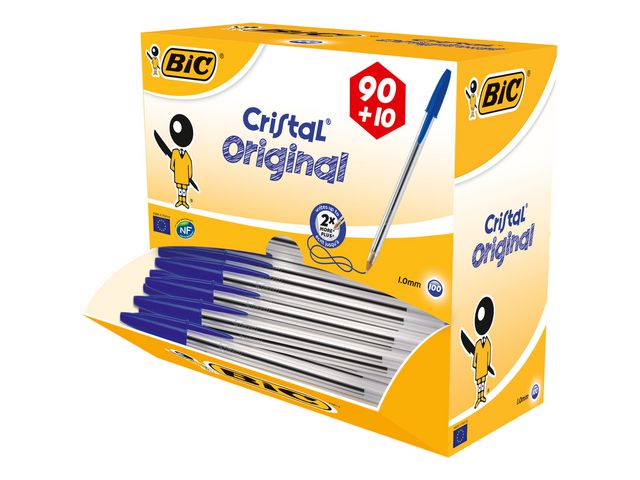BIC® Kulpenna Cristal® Original 1mm blå 100/fp | Kontorsmaterial - Pennor - Kulpennor | Kontorsexperten